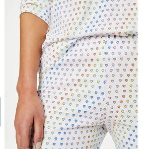 COPY - Roller Rabbit  Disco Hearts Pajamas in Rainbow 100% cotton Sz S